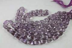 Pink Amethyst Far Step Cut Oval Beads